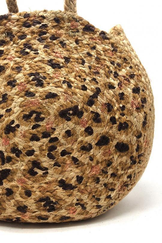 Sac à bandoulière circulaire décoré d'un imprimé léopard sur le devant - look'afrik paris